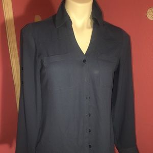 Express The Portofino  Shirt Women’s S Blue